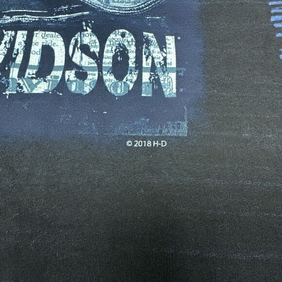 Harley Davidson Shirt Men Large Black‎ Blue Motorcycle Pullover Tee Comfort - Picture 4 of 10